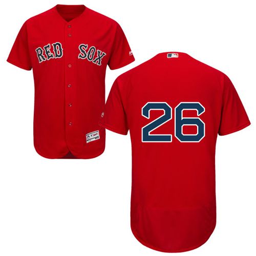 Red Sox #26 Wade Boggs Red Flexbase Authentic Collection Stitched MLB Jersey - Click Image to Close